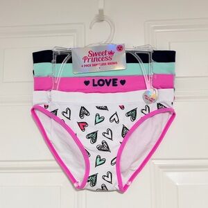 Girls' 4-Pack Bikini Briefs - Pink, White, Mint, Navy